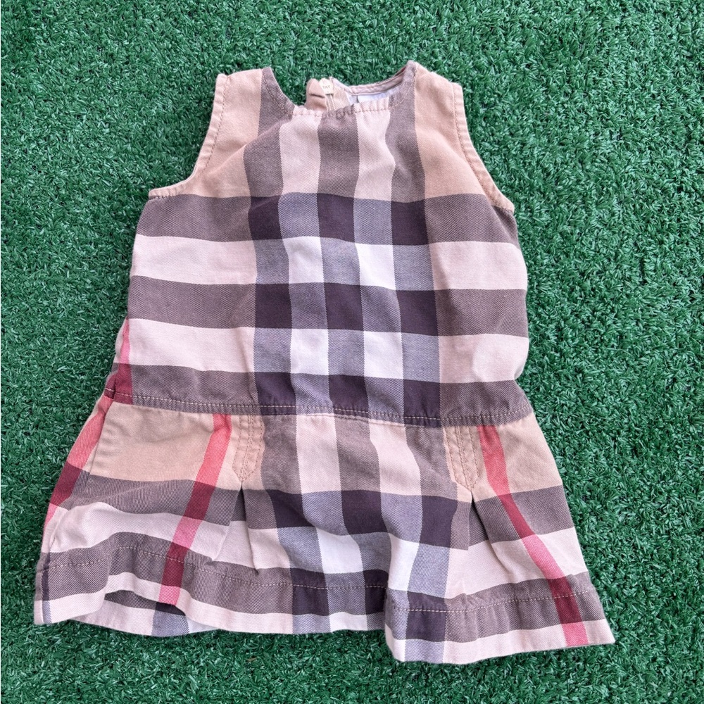 Burberry Beige and Red Plaid Dress